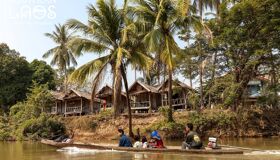 Don Khong Island sightseeing by boats on Mekong River, Laos